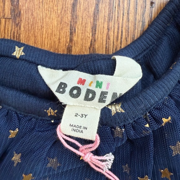 NEW Mini Boden Twirly Tulle Dress College Navy Gold Stars Girls 2-3 Years - Picture 5 of 13